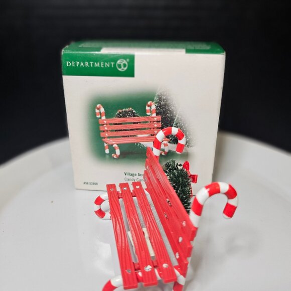 Department 56 Village Candy Cane Bench - Picture 6 of 10
